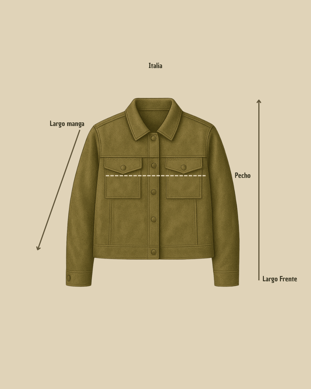 Chaqueta Italia - Gamuza Verde Oliva