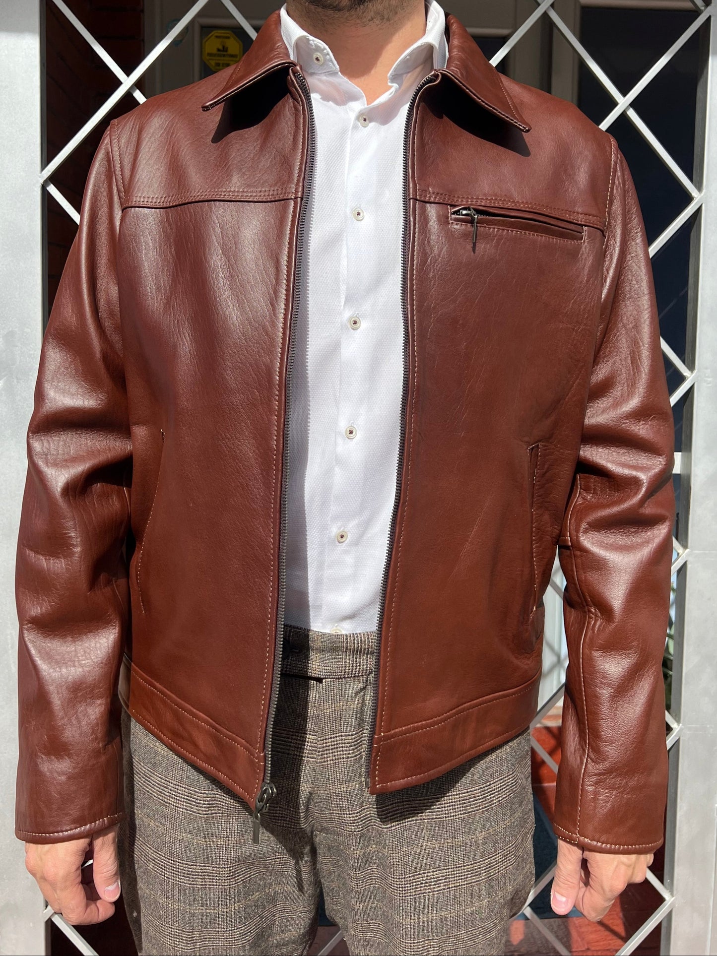 Motera Vintage - Cuero Coñac