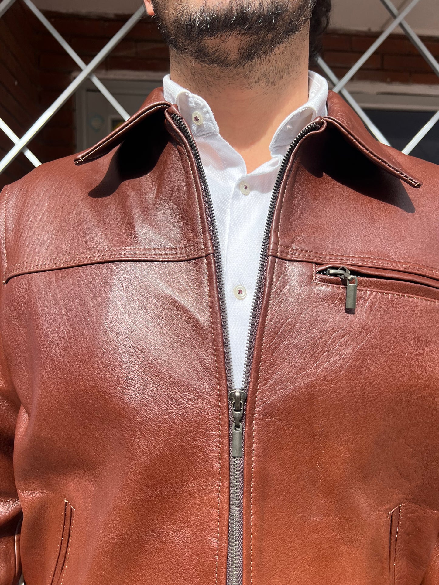 Motera Vintage - Cuero Coñac
