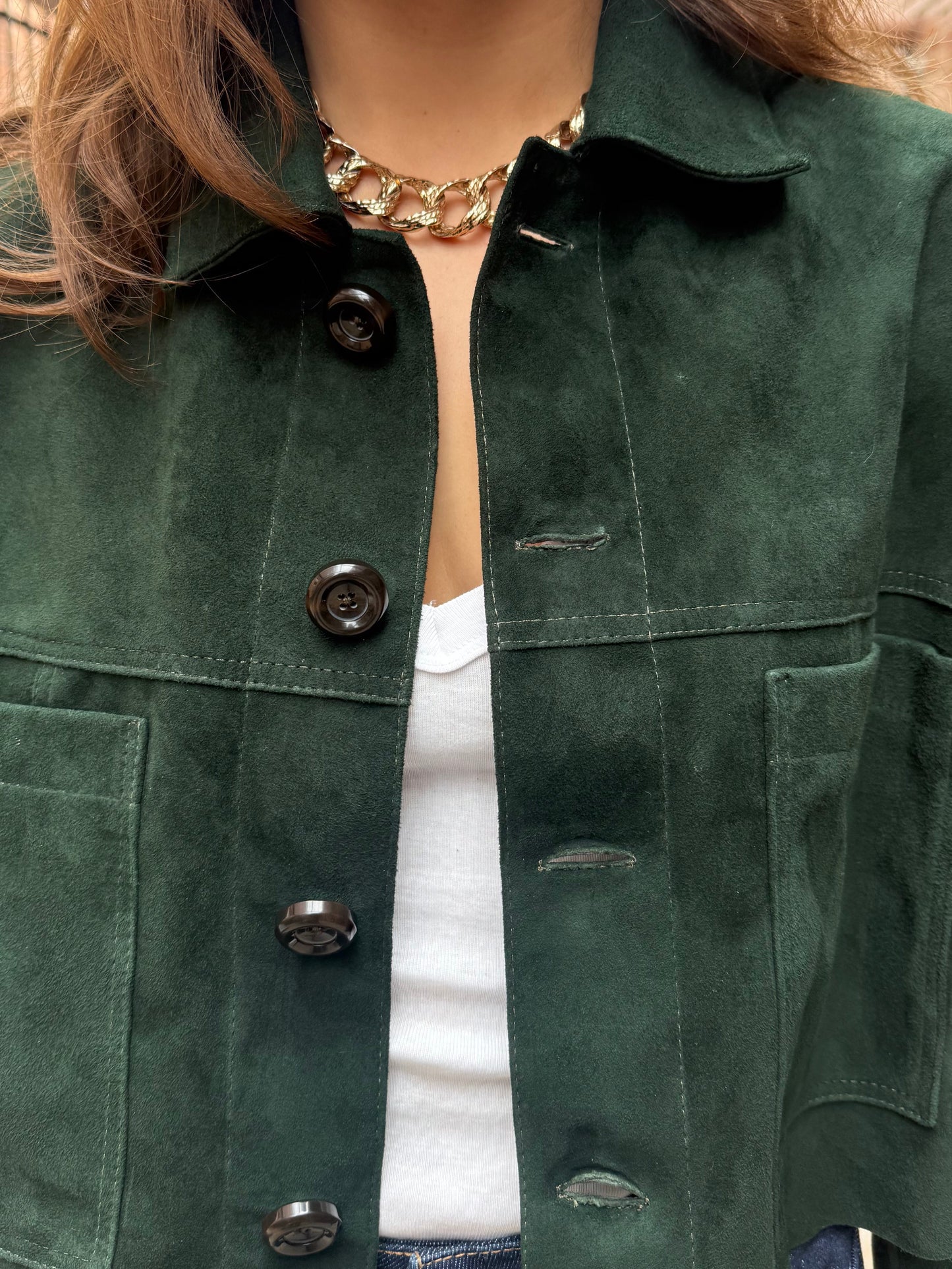 Chaqueta Petra - Gamuza Verde Botella