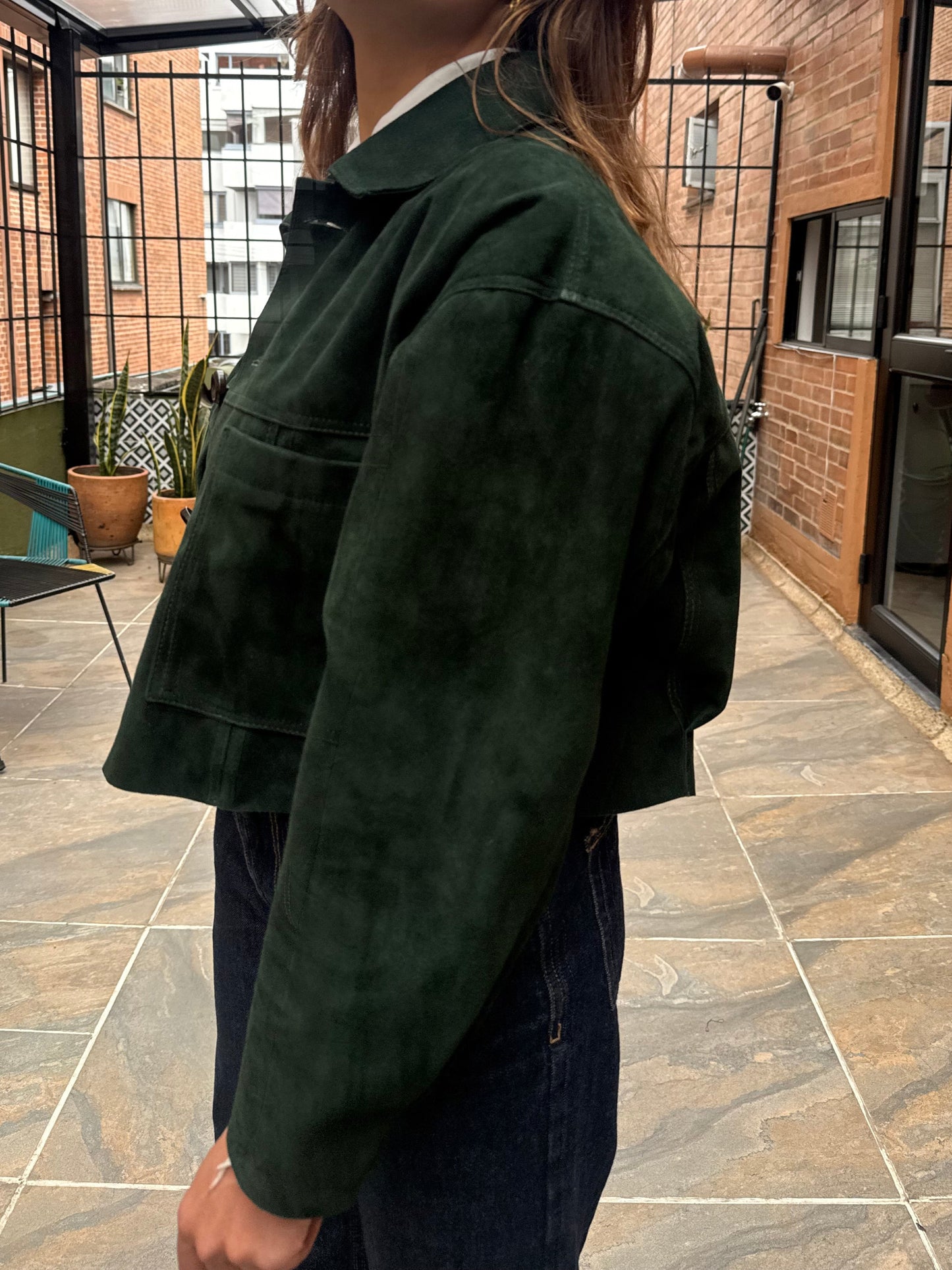 Chaqueta Petra - Gamuza Verde Botella