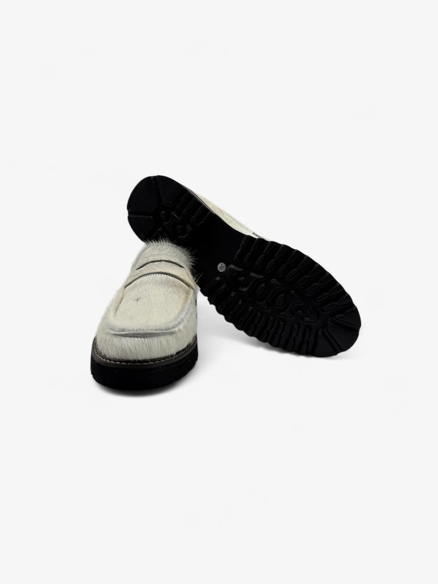 Penny Loafer Chunky - Pelo Vaca Blanco