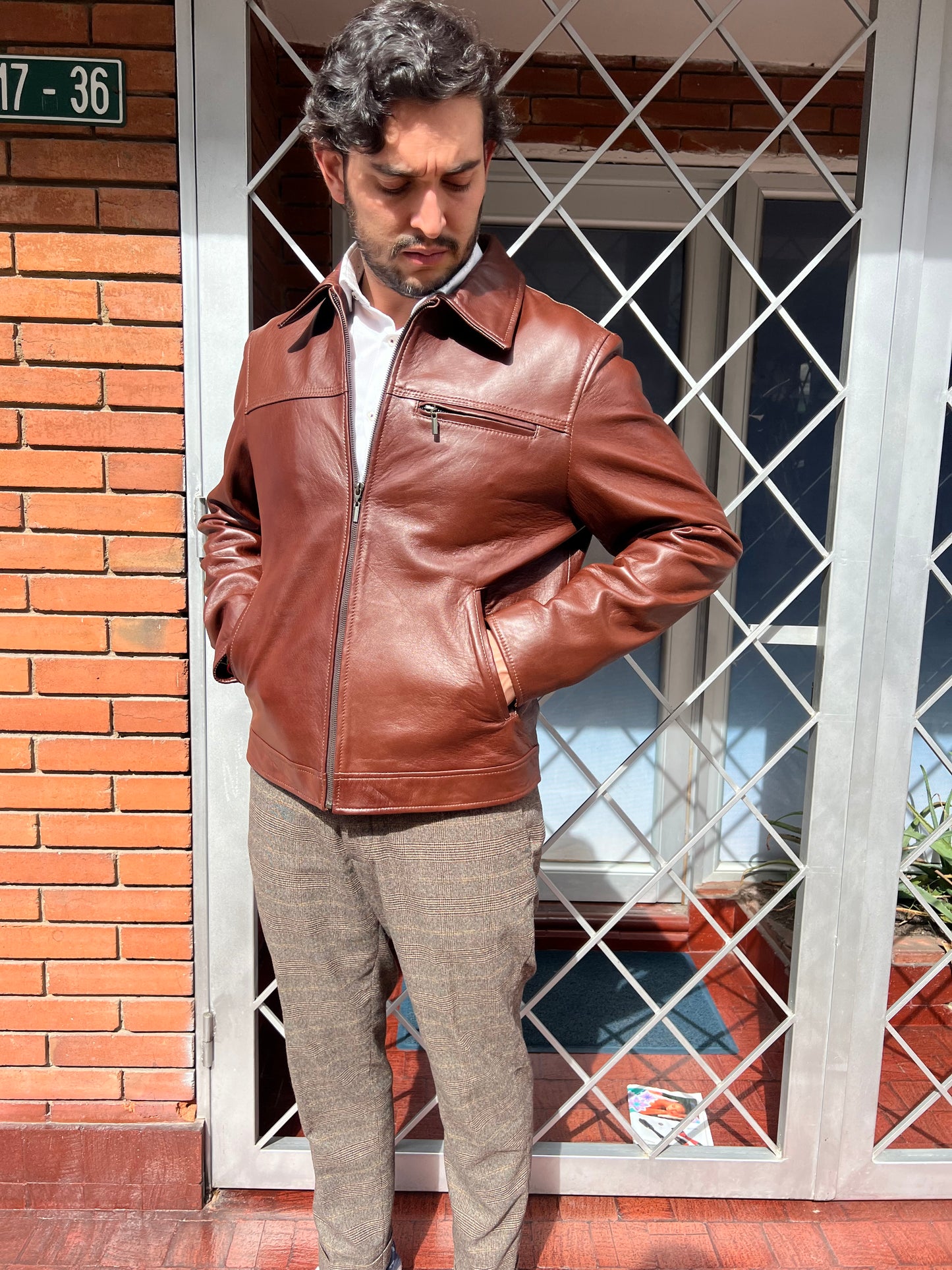 Motera Vintage - Cuero Coñac