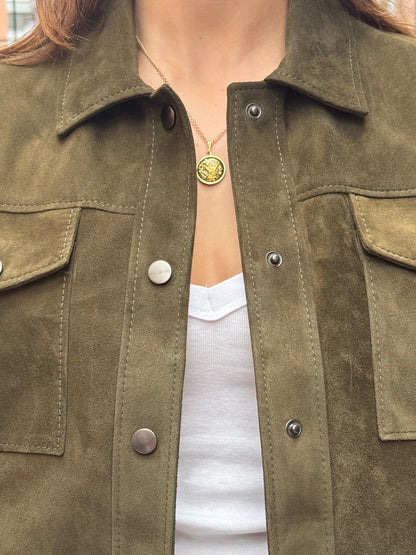 Chaqueta Italia - Gamuza Verde Oliva