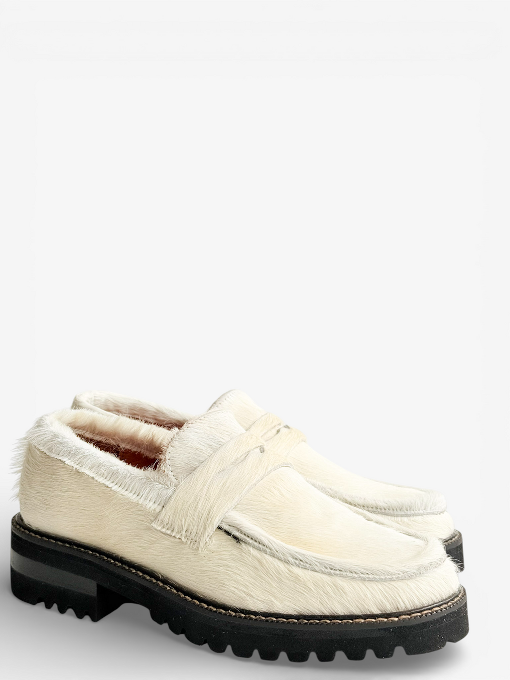 Penny Loafer Chunky - Pelo Vaca Blanco