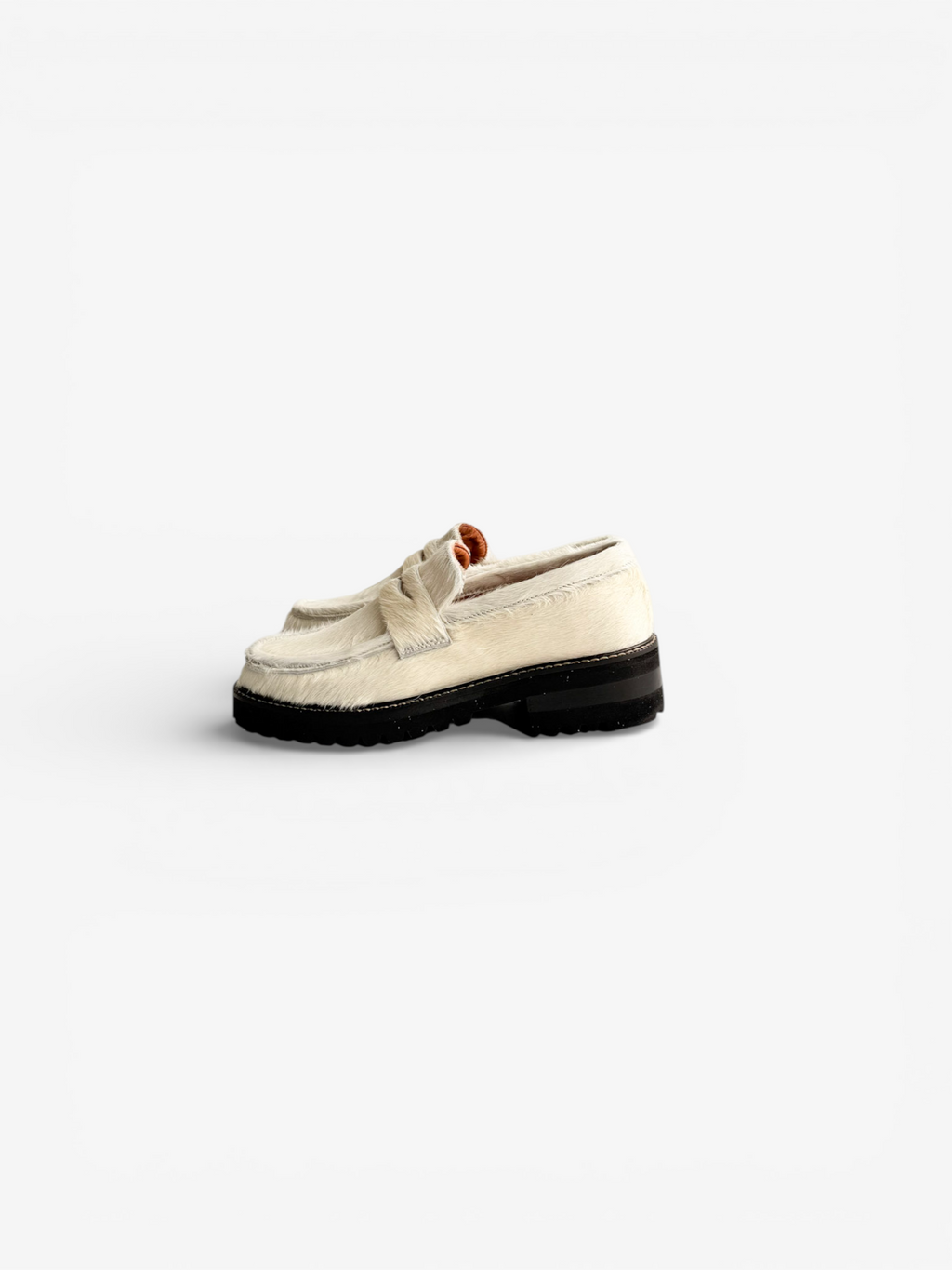 Penny Loafer Chunky - Pelo Vaca Blanco