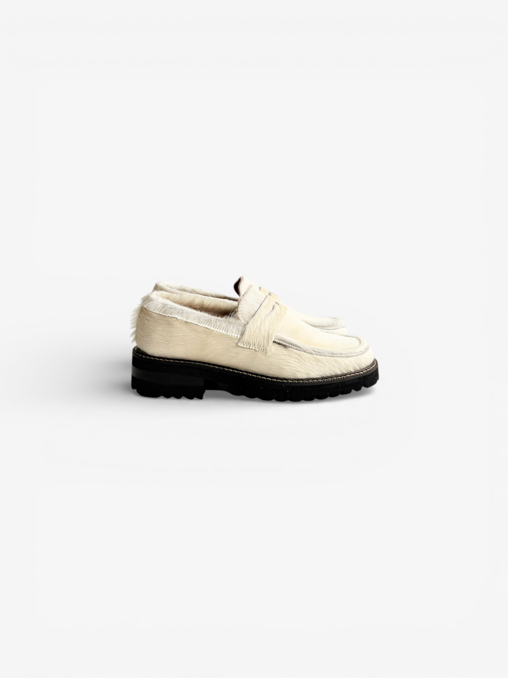 Penny Loafer Chunky - Pelo Vaca Blanco