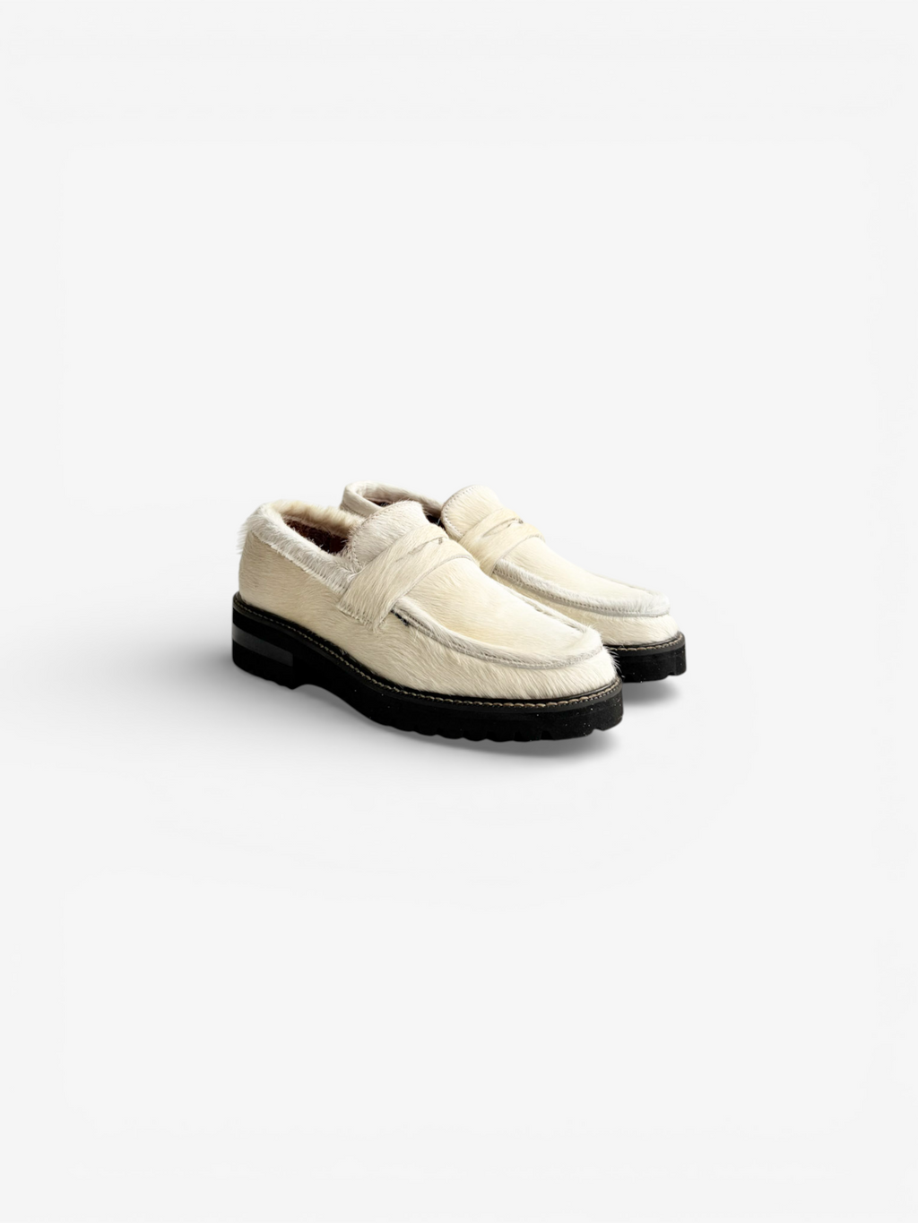 Penny Loafer Chunky - Pelo Vaca Blanco